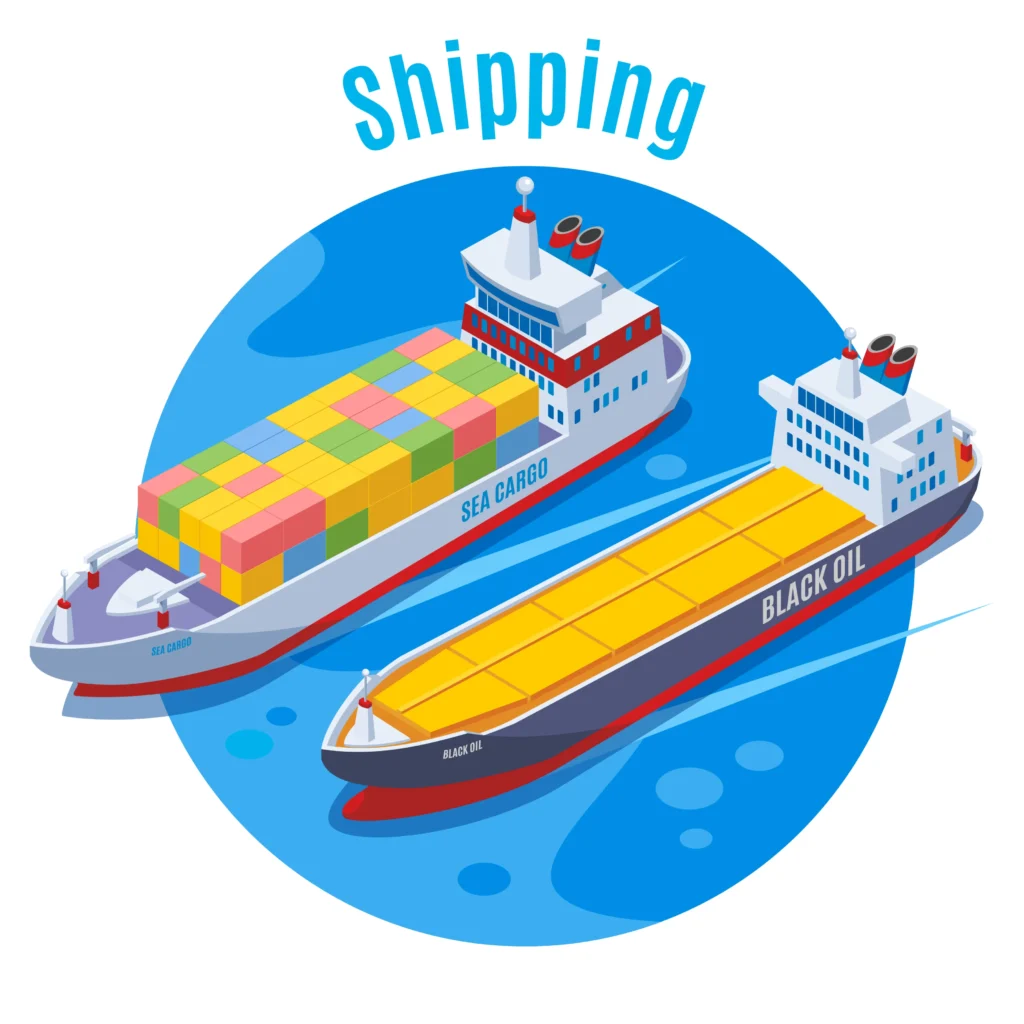 multiple freight shipping ships